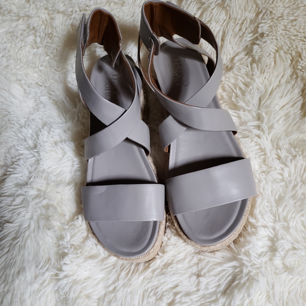 LIKE NEW Franco Sarto platform espadrilles wedge wrap sandals